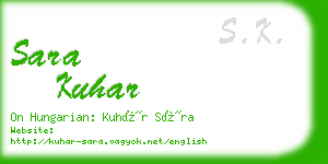 sara kuhar business card